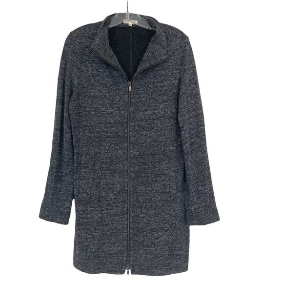 Eileen Fisher Heathered Gray Full Zip Cardigan Sz S - Picture 1 of 6